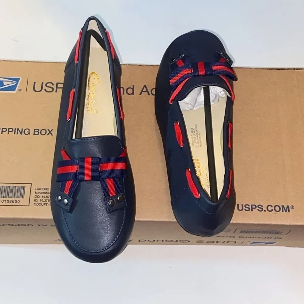 Beacon Comfort Well Black Black and Navy Floral Loafers Shoes 2 Pairs Size 6.5